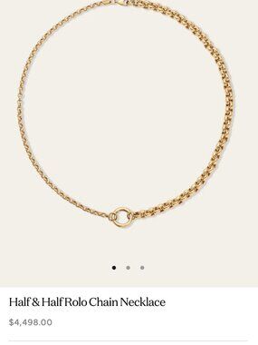 Adina Reyter Half & Half Rolo Chain Necklace